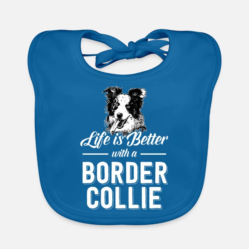 Border Collie chien chiot élevage Agility chien de compagnie - Bavoir bio Bébé - bleu paon