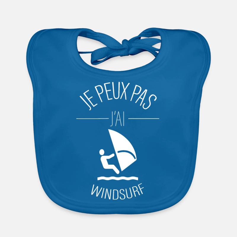 je peux pas j'ai windsurf - Bavoir bio Bébé - bleu paon