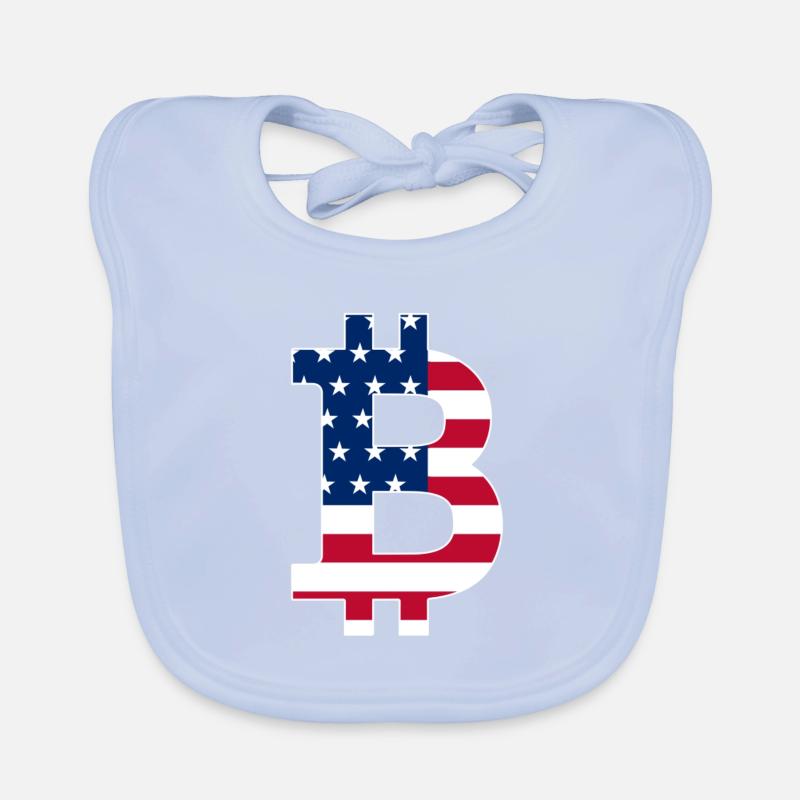 Drapeau des États-Unis Bitcoin-Bitcoin-Cryptocurrency-Flag Bavoir bio Bébé