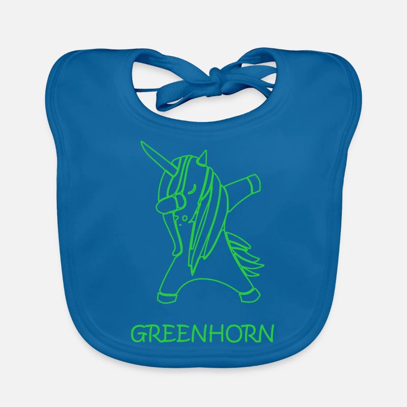 greenhorn dabbing unicorn, dabbendes Einhorn Baby Bio-Lätzchen