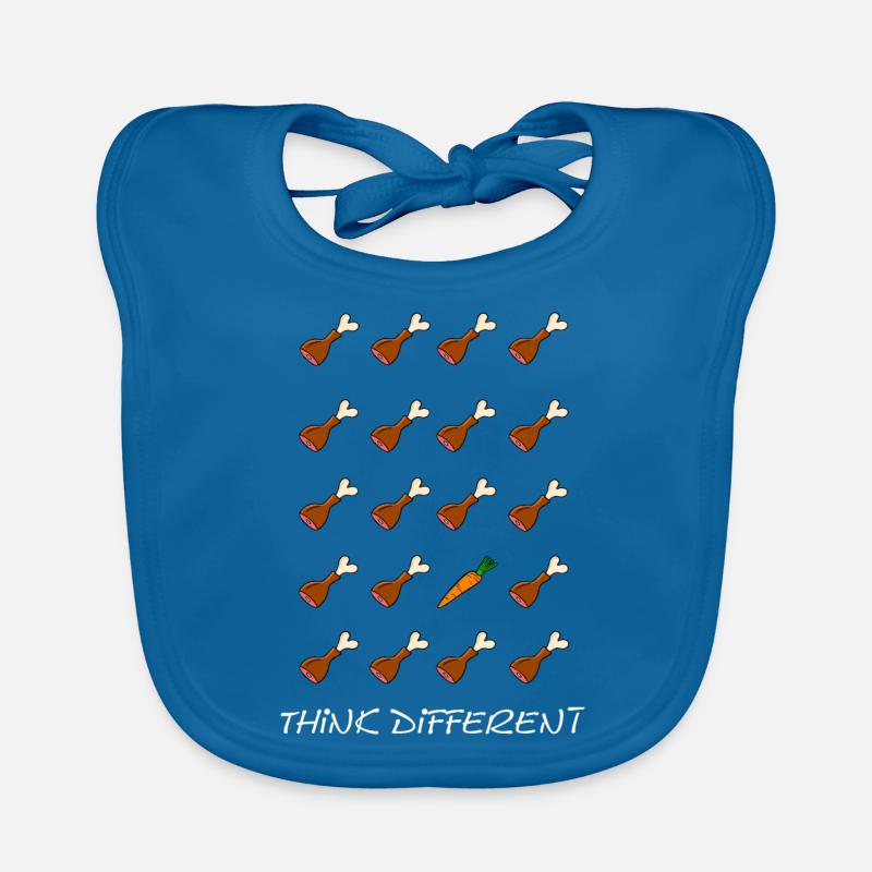 Think different - Baby Bio-Lätzchen - Pfauenblau