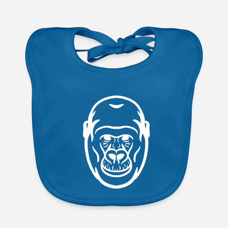 Gorilla weiß Baby Bio-Lätzchen