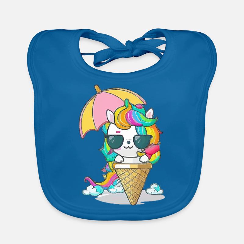 Einhorn mit Eiscreme - Die perfekte Kombination Baby Bio-Lätzchen
