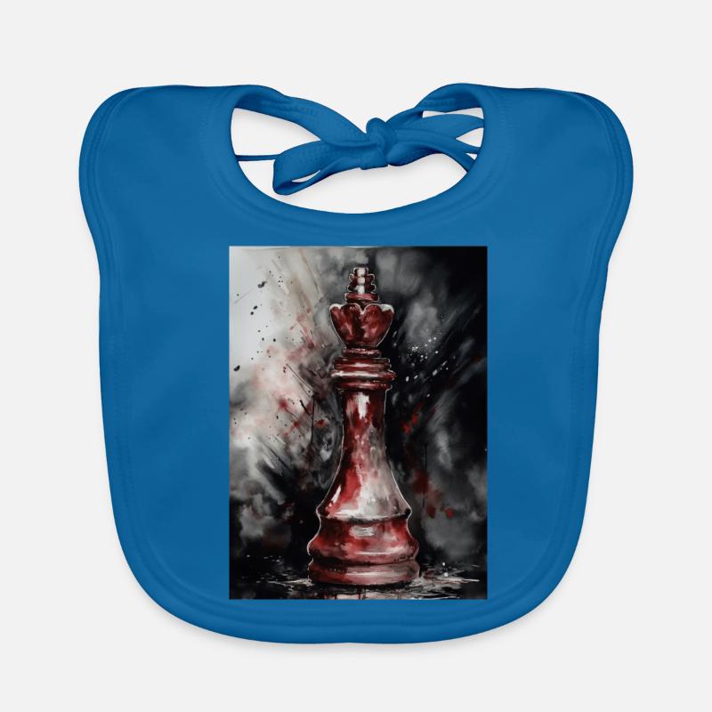 Red Chess Queen Organic Baby Bibs