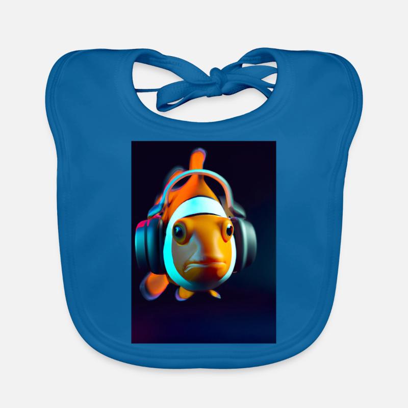 Clownfisch Kopfhörer Baby Bio-Lätzchen