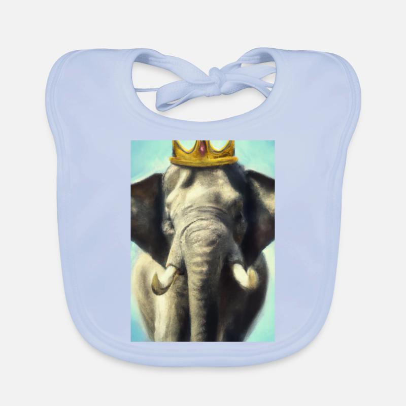 Elefant mit Krone Baby Bio-Lätzchen