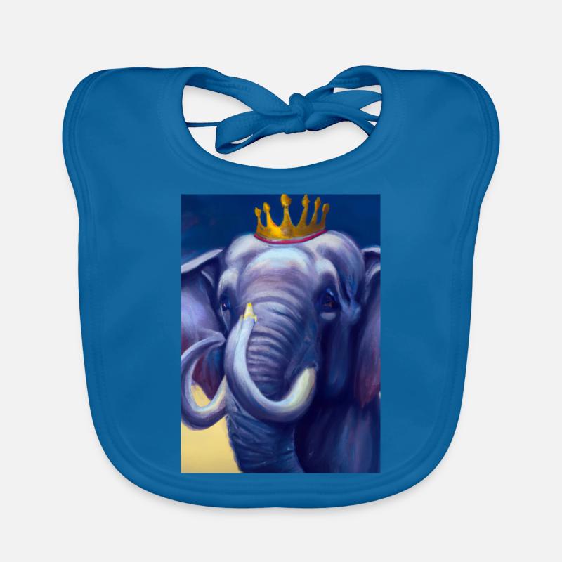 Elefant mit Krone Baby Bio-Lätzchen