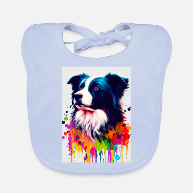 Bunter Border Collie Baby Bio-Lätzchen