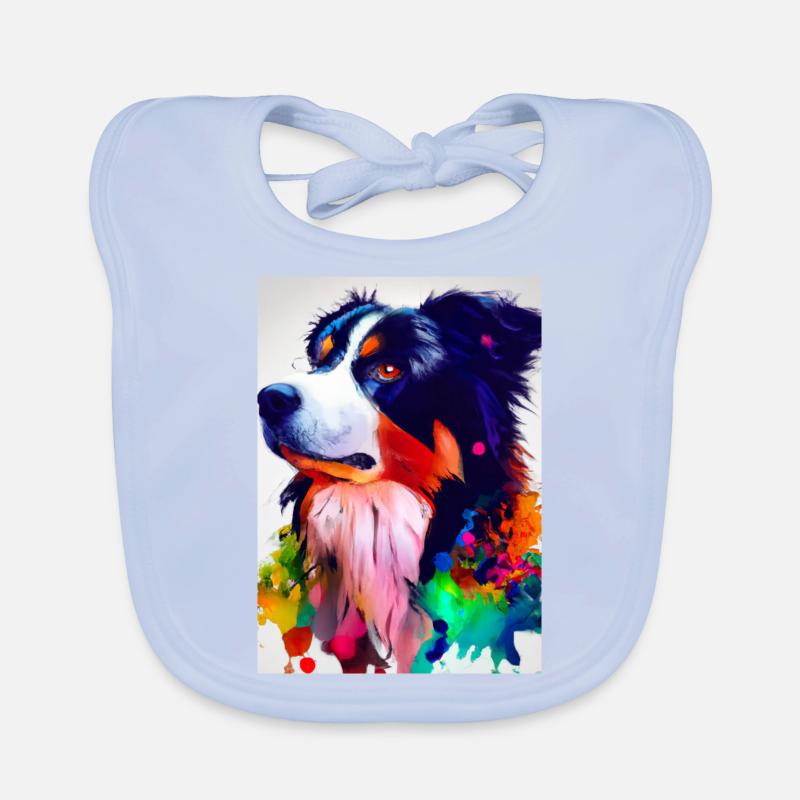 Bunter Border Collie Baby Bio-Lätzchen