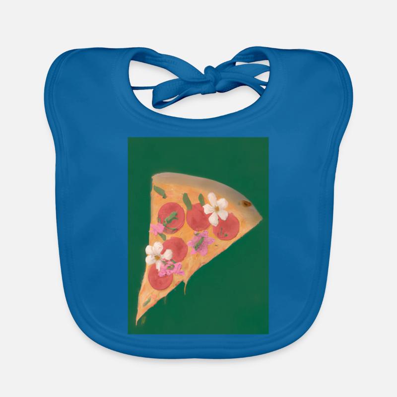 Blümchen-Pizza Baby Bio-Lätzchen