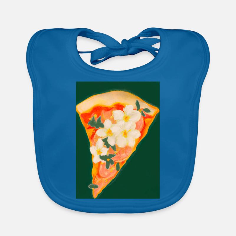 Blümchen-Pizza Baby Bio-Lätzchen