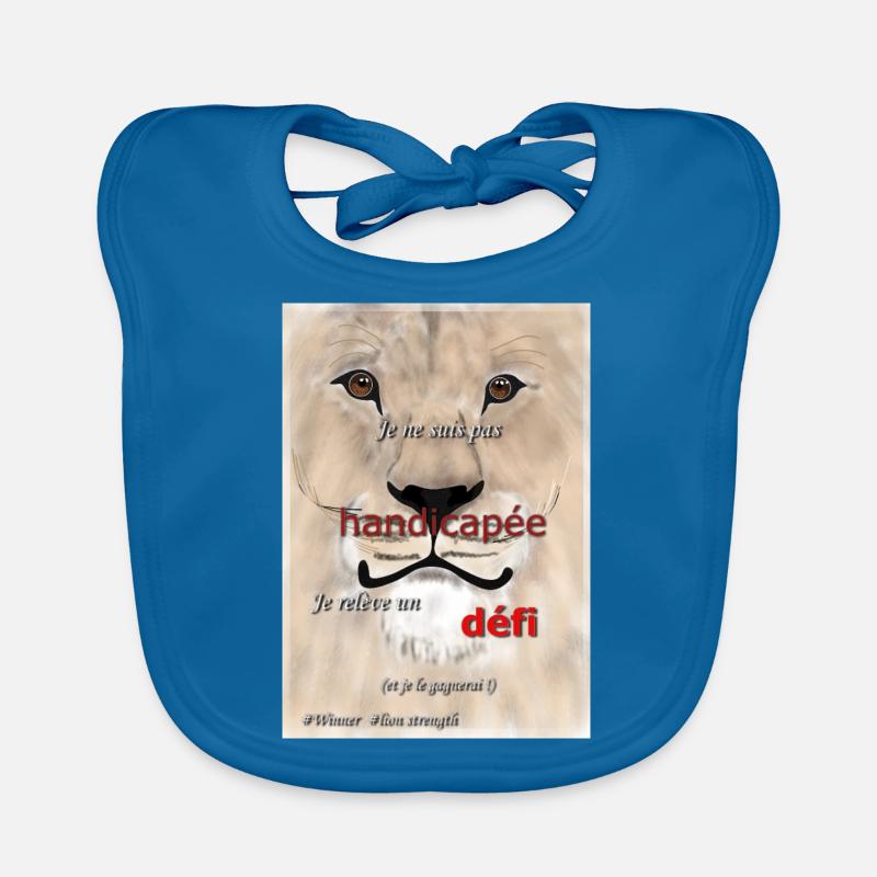 handicap feminin - Bavoir bio Bébé - bleu paon