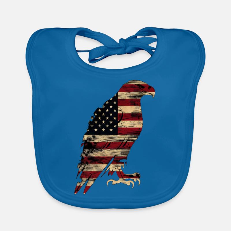 Drapeau américain Eagle Silhouette American Heritage 2 Bavoir bio Bébé