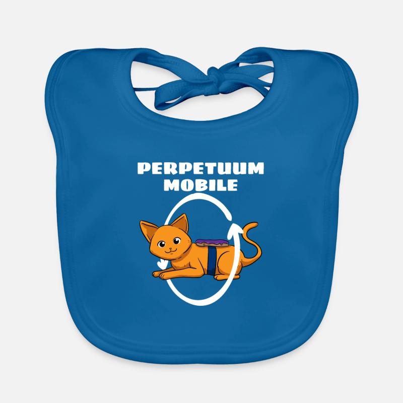Perpetuum Mobile Physik Katze Physiker - Baby Bio-Lätzchen - Pfauenblau
