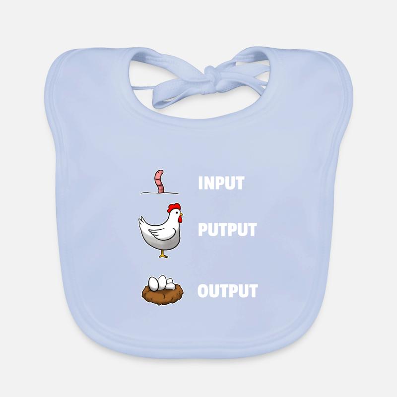 Input Putput Output Hühner Informatik Baby Bio-Lätzchen