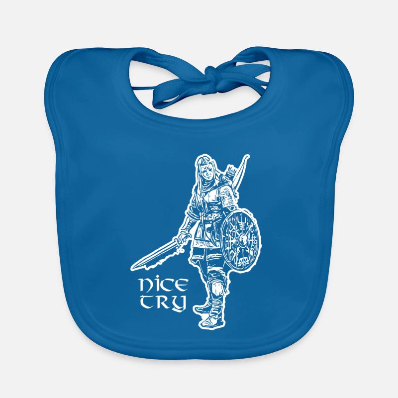 Nice Essayez Valkyrie - Bavoir bio Bébé - bleu paon