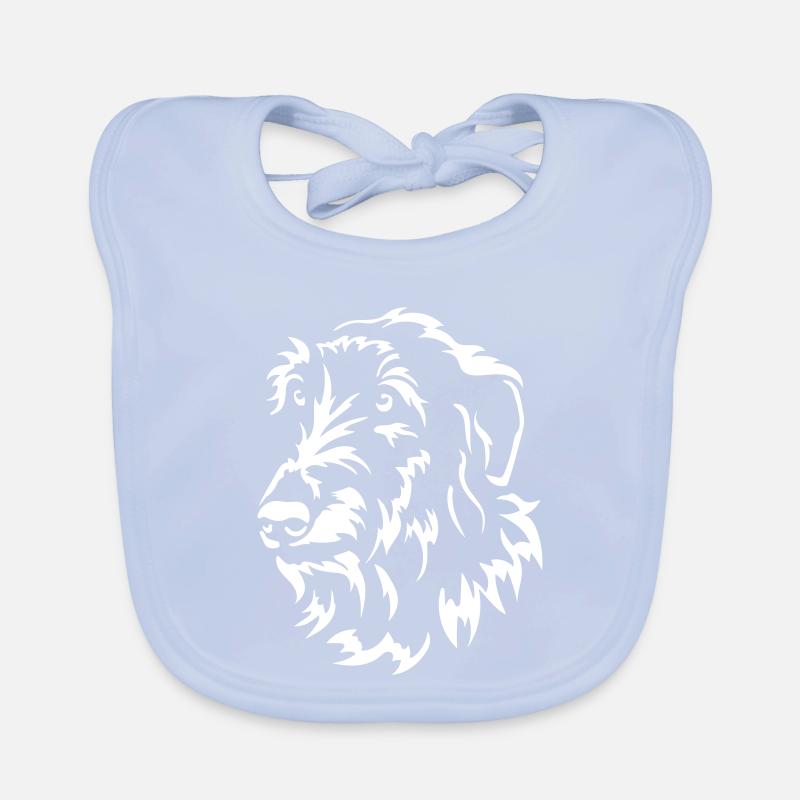 Scottish Deerhound Kopf "Black Edition" Baby Bio-Lätzchen