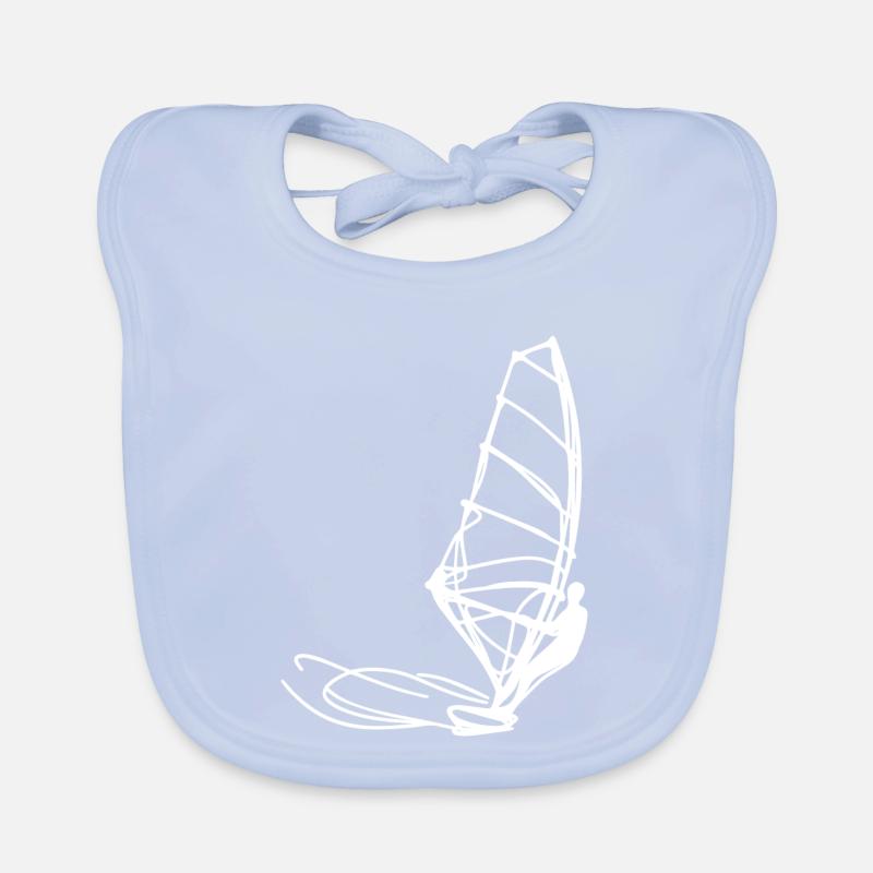 Windsurfer Drawing Organic Baby Bibs