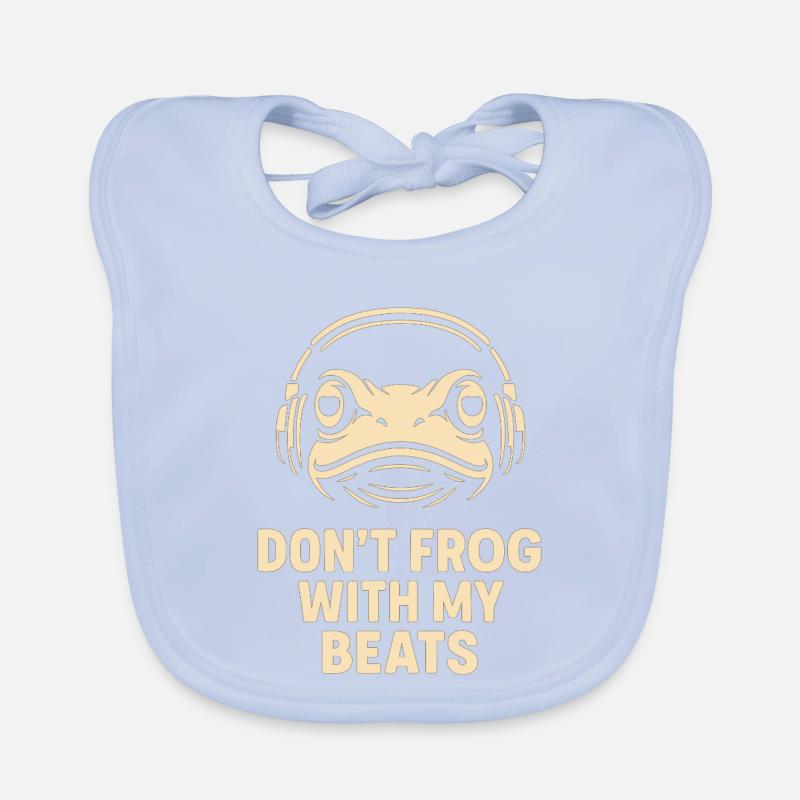 Frosch mit Kopfhörer Baby Bio-Lätzchen