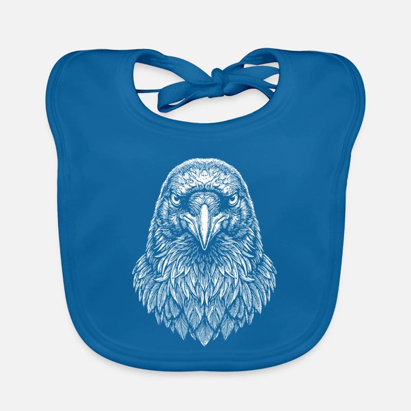 Aviator Eagle Head Line Art Organic Baby Bibs