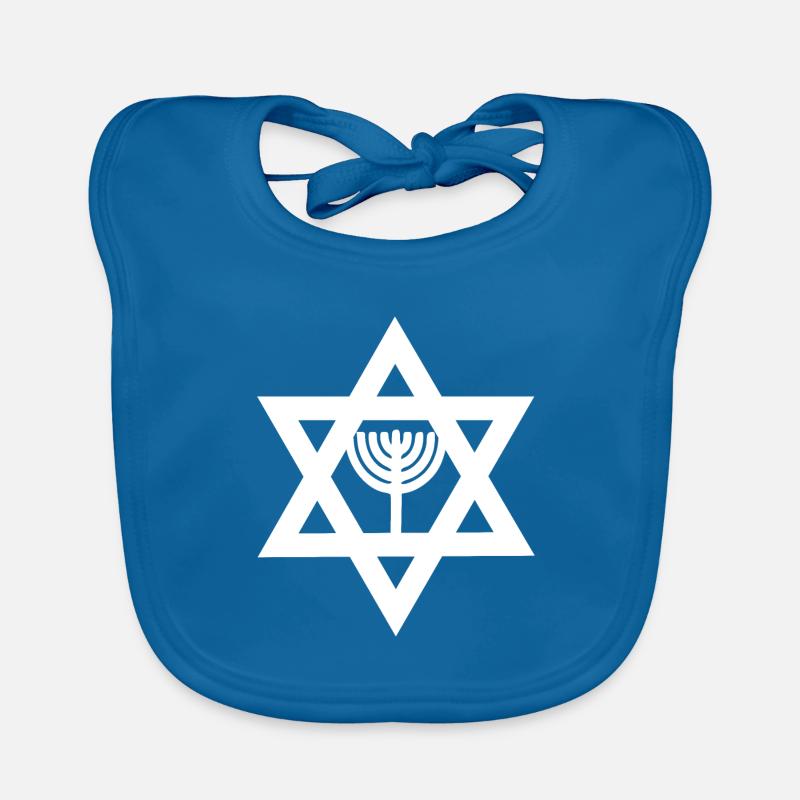 Étoile de david judaïsme menorah blanc Bavoir bio Bébé