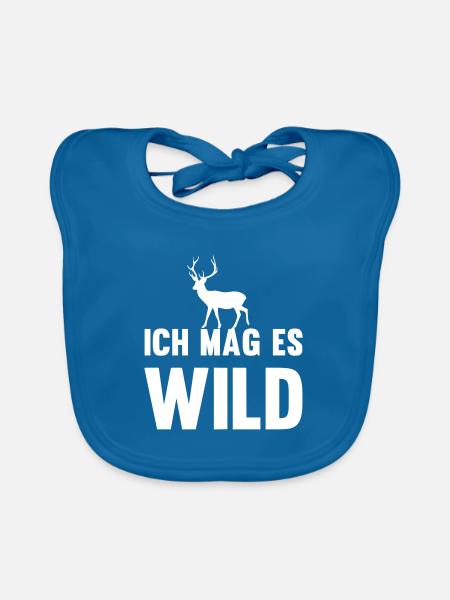 Ich mag es Wild - Baby Bio-Lätzchen - Pfauenblau