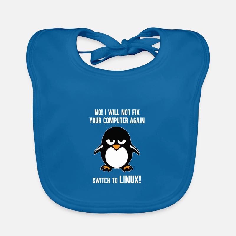 Programming computer science gift · Linux - Organic Baby Bibs - peacock-blue