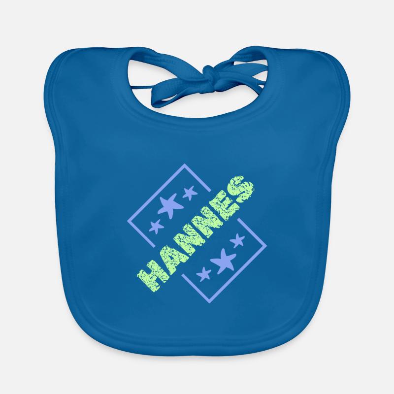 First name Hannes Organic Baby Bibs