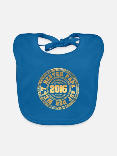 Vater 2016 - Baby Bio-Lätzchen - Pfauenblau - Vorne