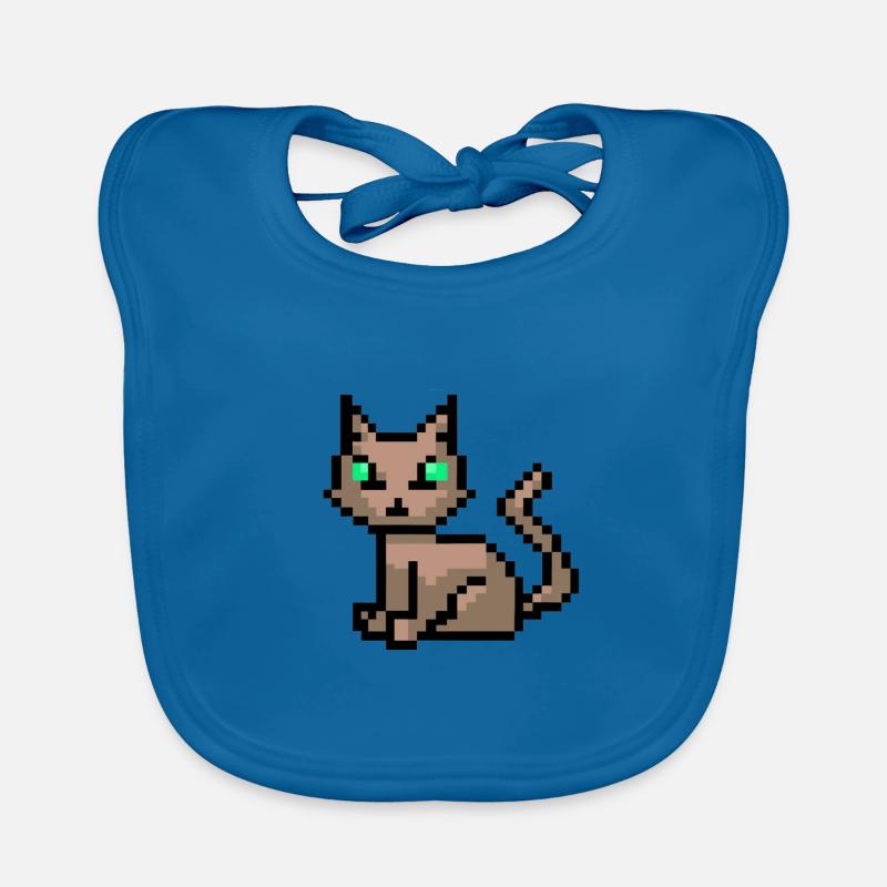 Cat Pixelart Pixels Organic Baby Bibs