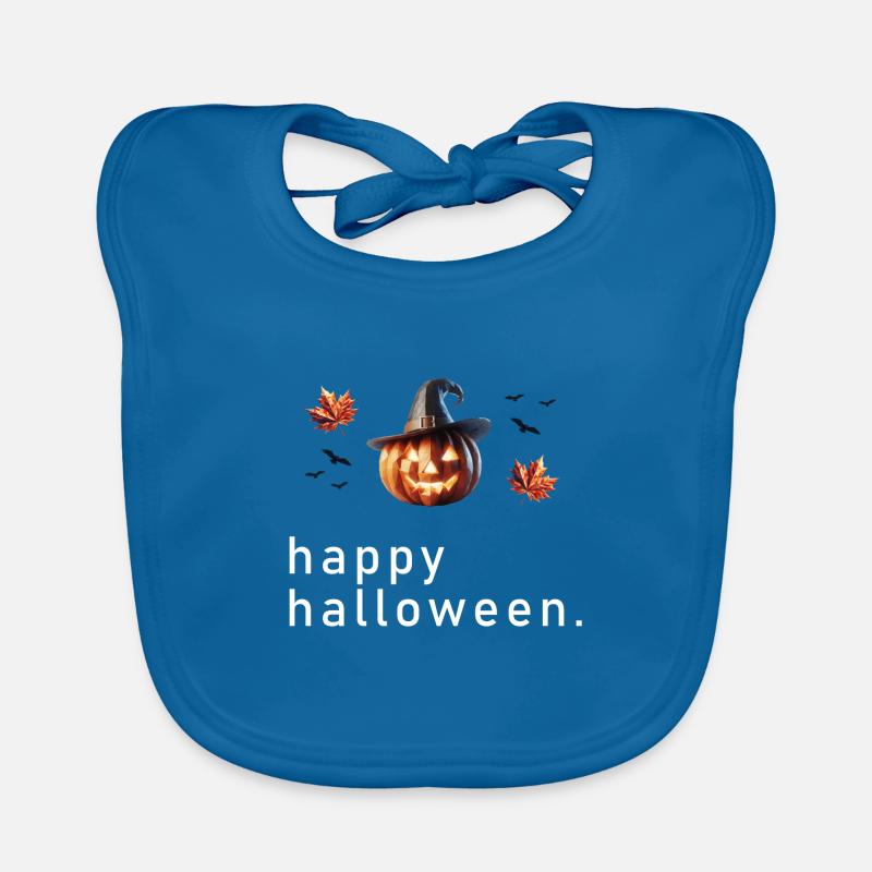 Joyeux Halloween Polygone - Bavoir bio Bébé - bleu paon