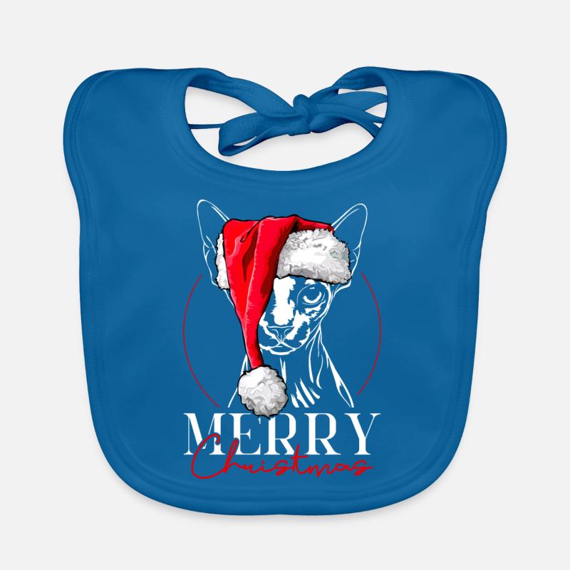 Santa SPHYNX Joyeux Noël Chat Wilsigns Bavoir bio Bébé
