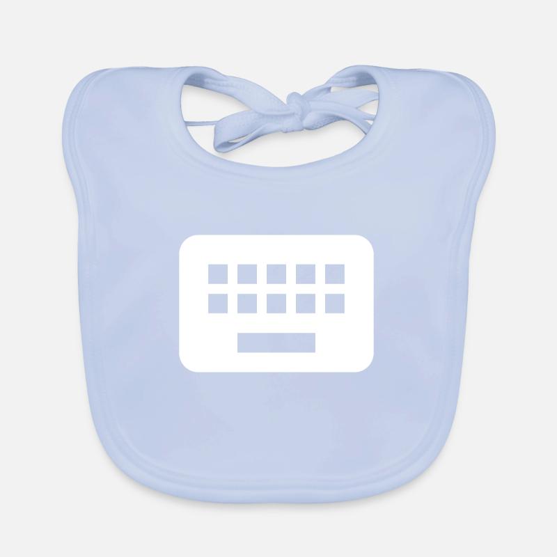 Keyboard | White | gift idea Organic Baby Bibs