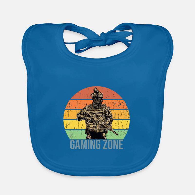 Drôle de sort zone de jeu zone - Bavoir bio Bébé - bleu paon