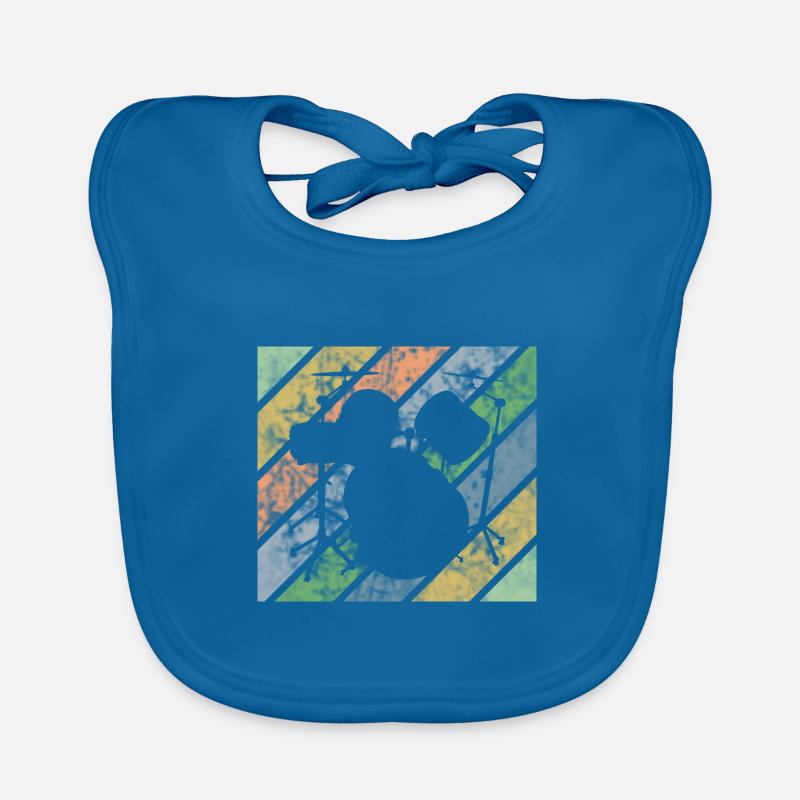Drummer Design Drumkit - Bavoir bio Bébé - bleu paon