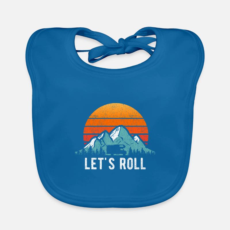 Motorhome saying caravan camping road trip mountains Organic Baby Bibs