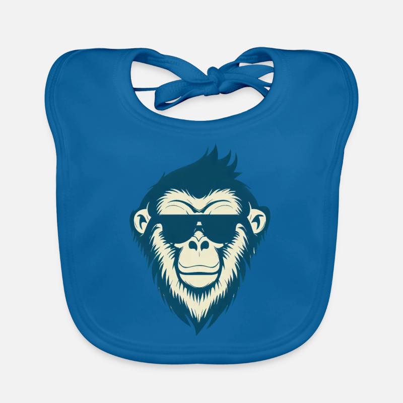 Cool monkey with sunglasses Organic Baby Bibs