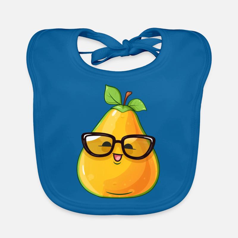 Cute Nerdy Pear with Glasses – Funny Organic Baby Bibs