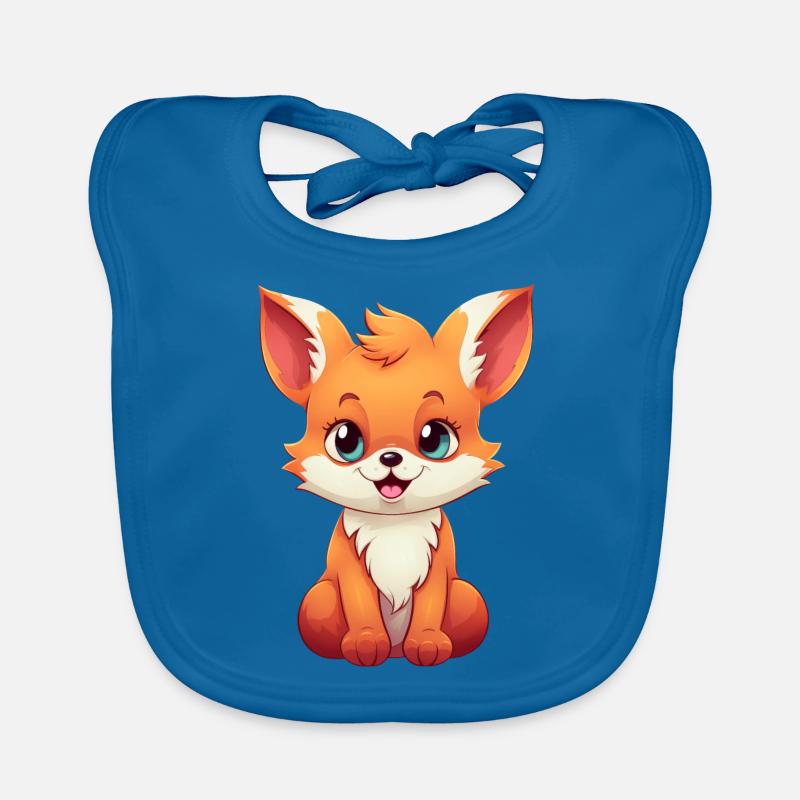 Süßer Comic Rotfuchs: Entspanntes Sitzen Baby Bio-Lätzchen