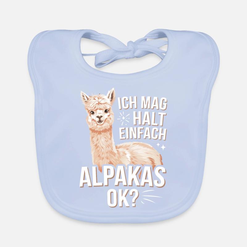 Alpaca llama alpacas animal Organic Baby Bibs