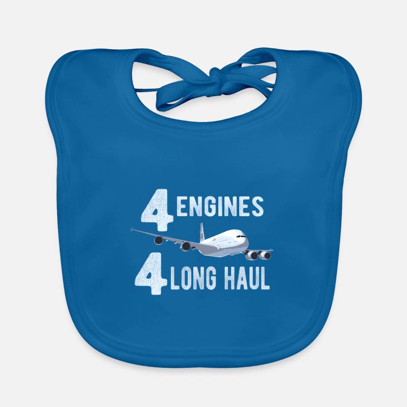 A380 4 Triebwerke - Geschenk Pilot Baby Bio-Lätzchen