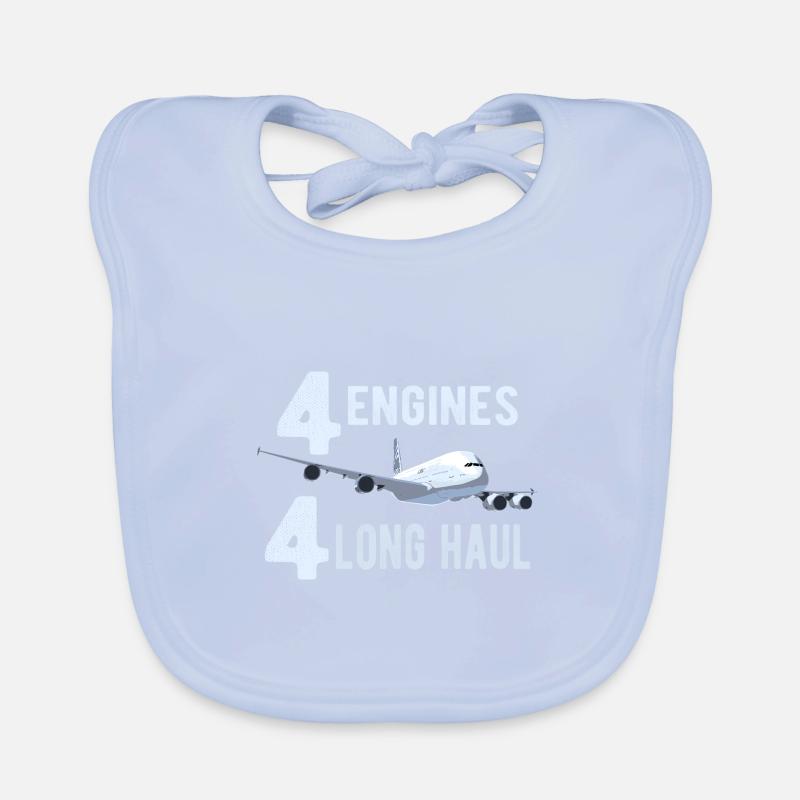 A380 4 Engines - Gift Pilot Organic Baby Bibs