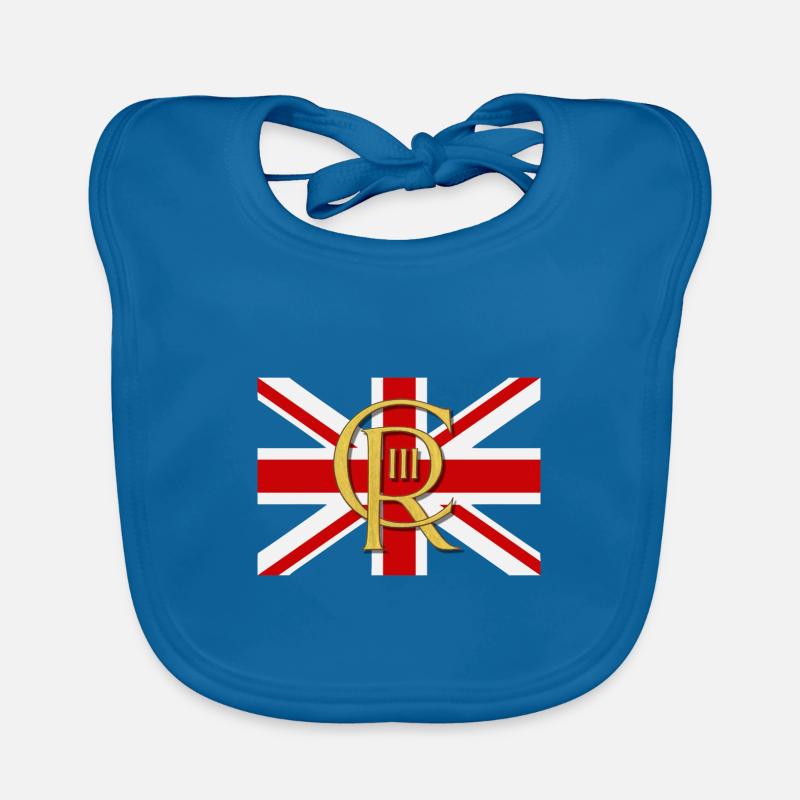 Couronnement du roi britannique Charles Angleterre Drapeau Bavoir bio Bébé