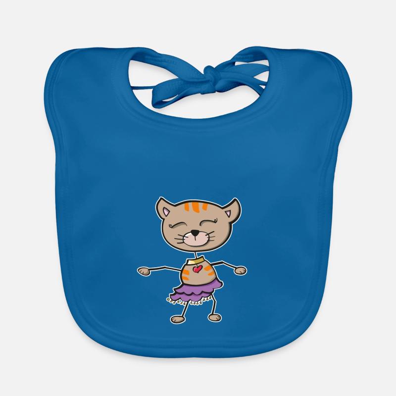 Belly dancing - Dancing cat with hip scarf Organic Baby Bibs