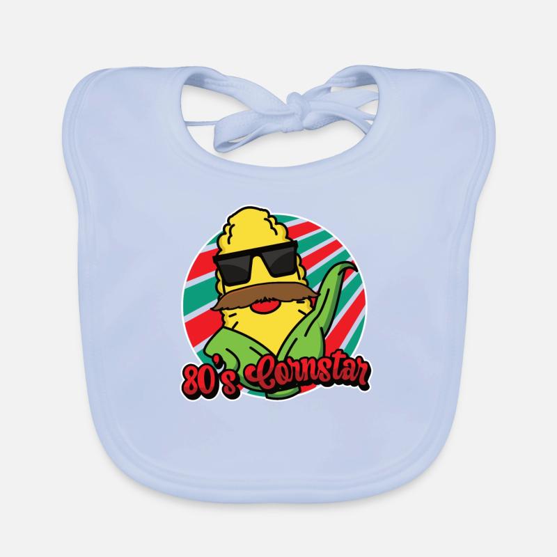 80er Cornstar Mustache Bart Lustig Schnurrbart Baby Bio-Lätzchen