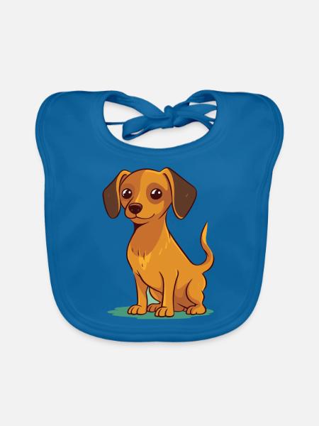 Niedliches Hundedesign für Hundebesitzer - Baby Bio-Lätzchen - Pfauenblau