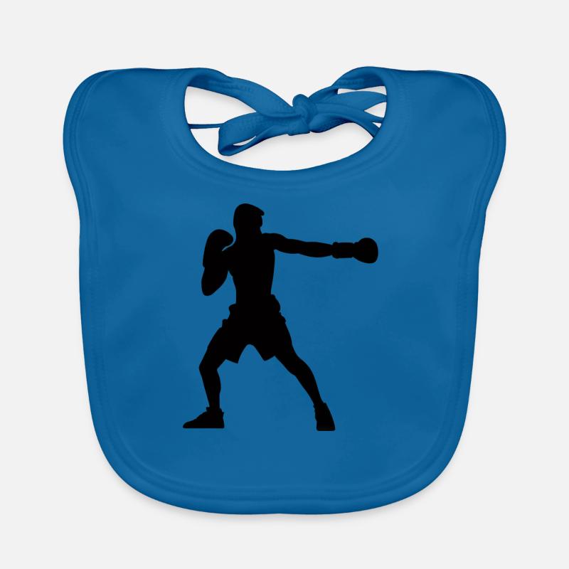 Silhouette de boxeur, design de boxe vif Bavoir bio Bébé