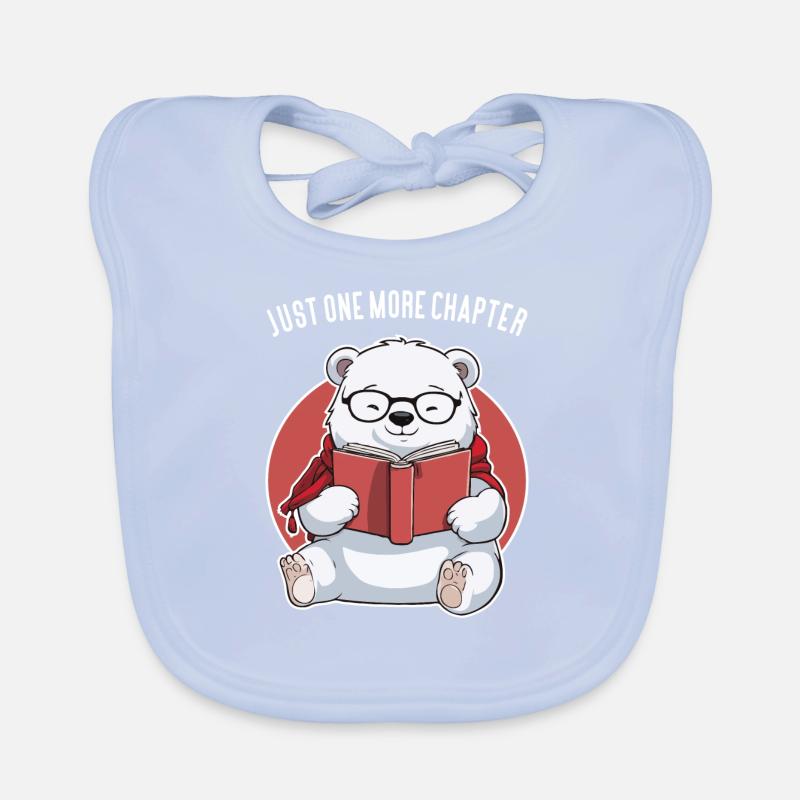 One More Chapter - Kawaii Polar Bear Design Organic Baby Bibs