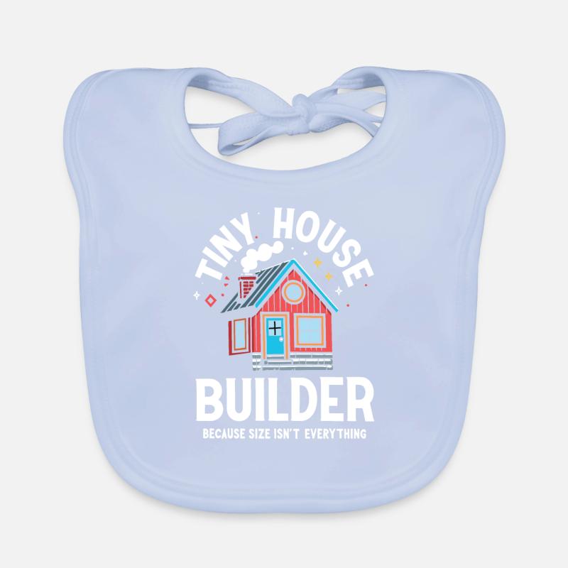 Tiny House Builder Lustiger Spruch Eigenheim Baby Bio-Lätzchen