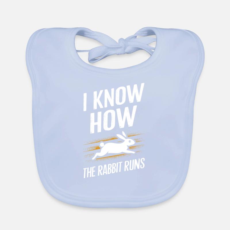 I know how the rabbit runs German Denglisch Spric Organic Baby Bibs